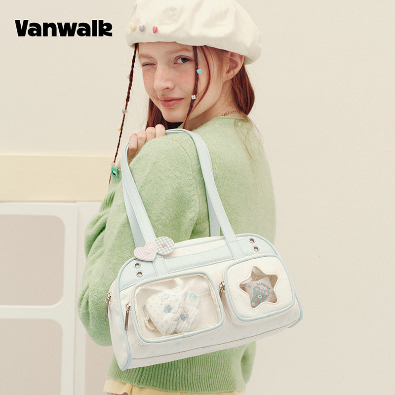 vanwalk Multi-Pocket Planner House Series Shoulder Bag v3032