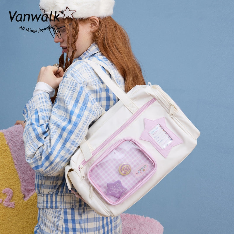 Vanwalk Water-Resistant Multi-Pockets Lucky Star Crossbody Bag V2887