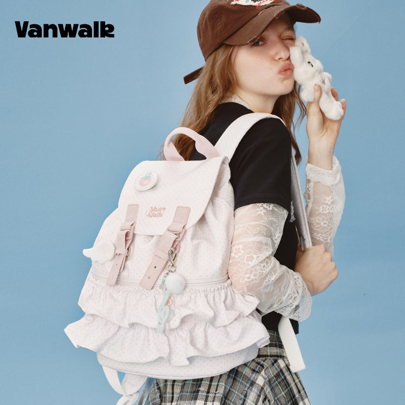 VANWALK Cute Design Lovely Note Student Backpack v2904