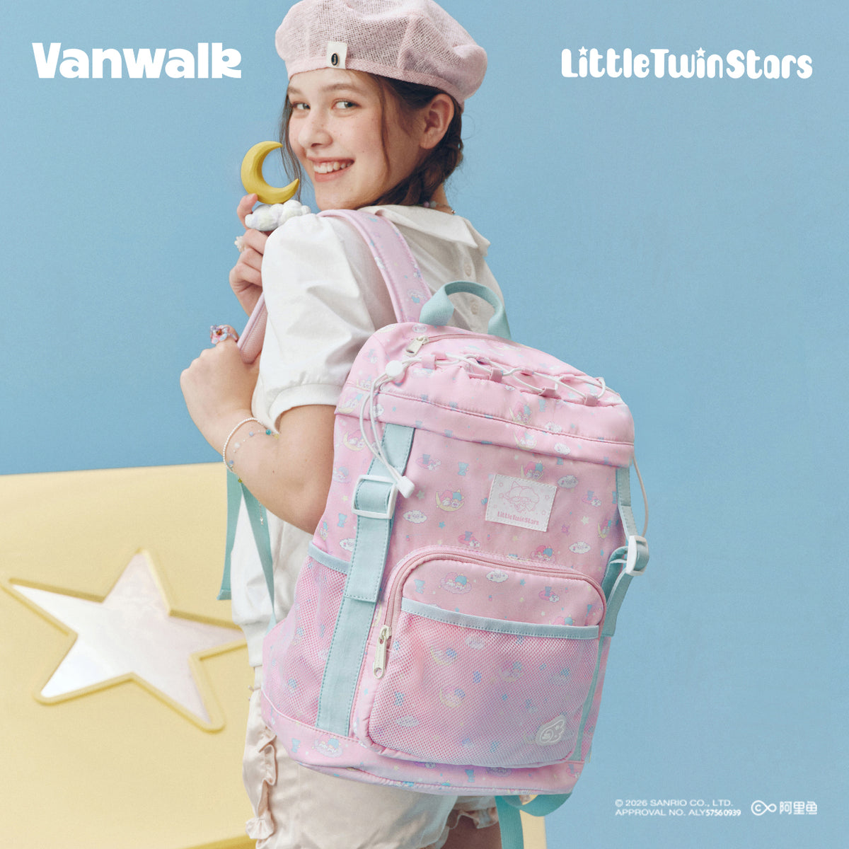 VANWALK Little Twin Stars Sanrio Collaboration Backpack V3084