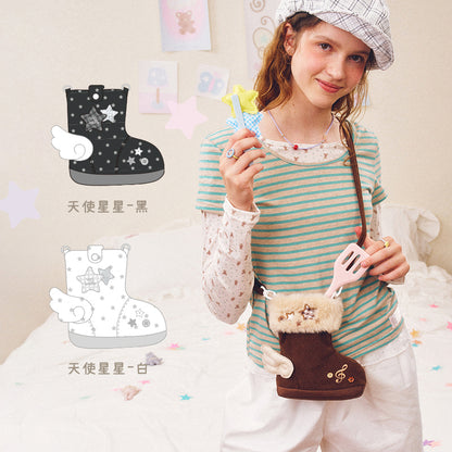 Vanwalk Cocoapie Series Cute Boot-Shaped Plush Crossbody Bag VS122