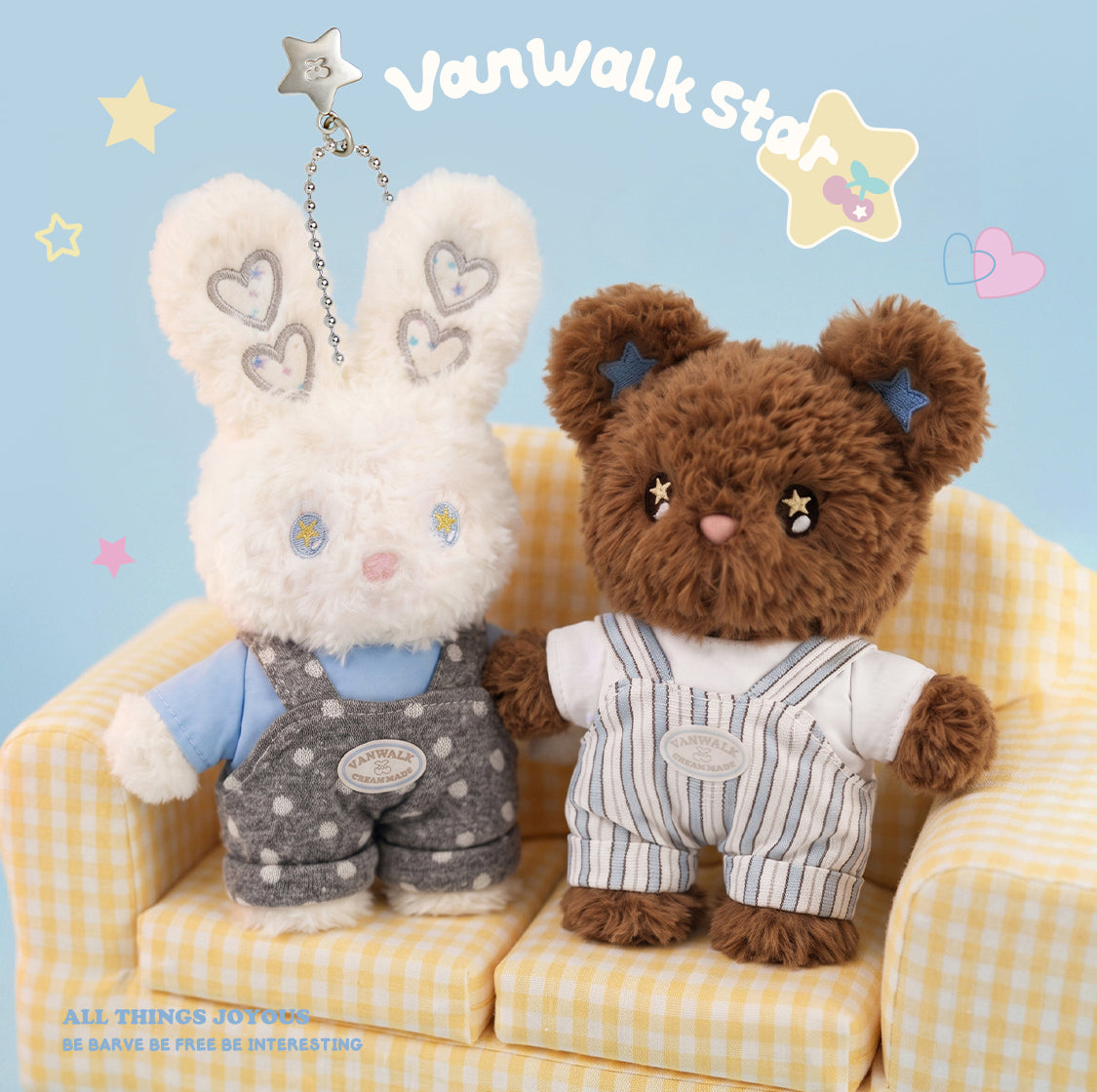 Vanwalk Cute Bear & Bunny Plush Bag Charm K640