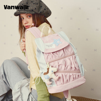 VANWALK Star Detail Cute  Student Backpack V2997