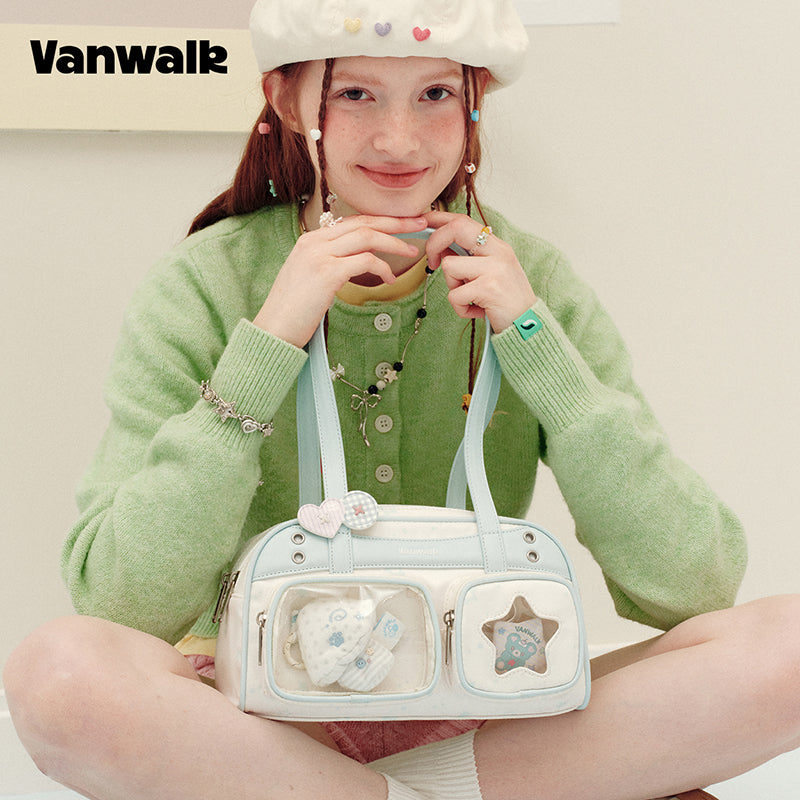vanwalk Multi-Pocket Planner House Series Shoulder Bag v3032