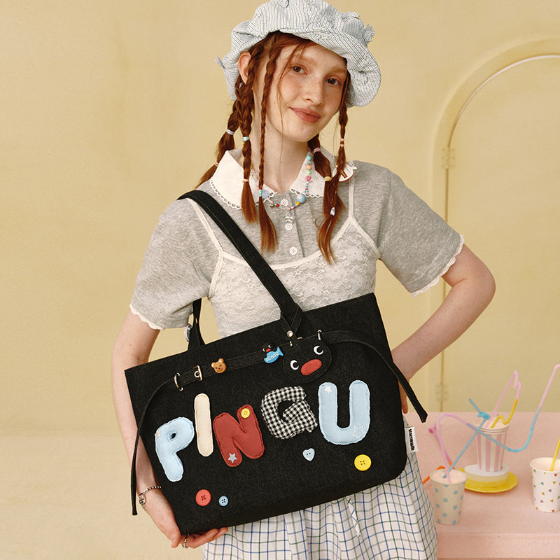 VANWALK Cute Pingu Collaboration Series Shoulder Bag Handbag v2939