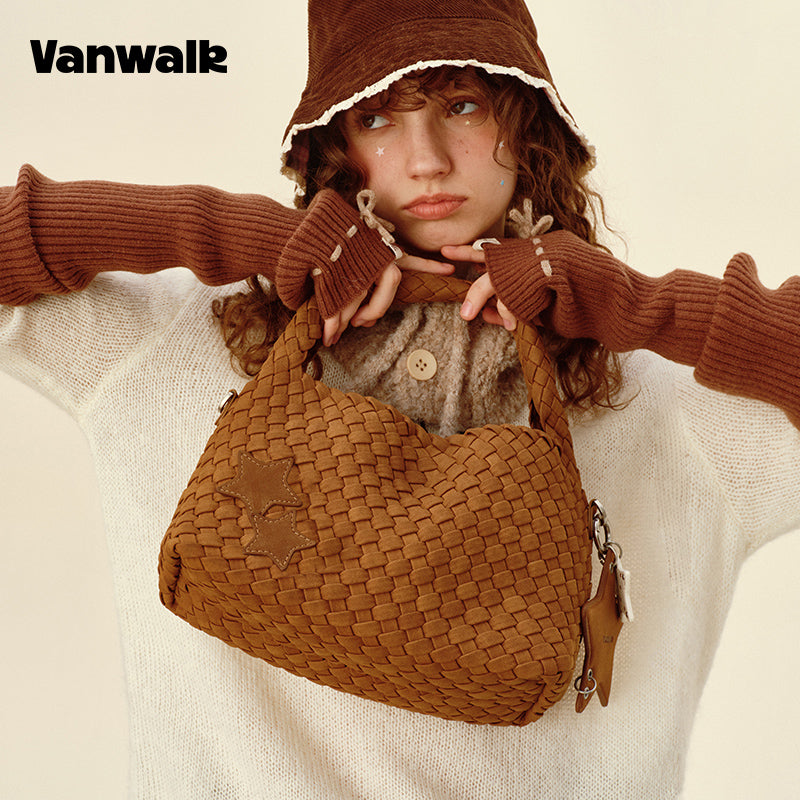 VANWALK Glutinous Rice Ball Series Woven Handbag v2991