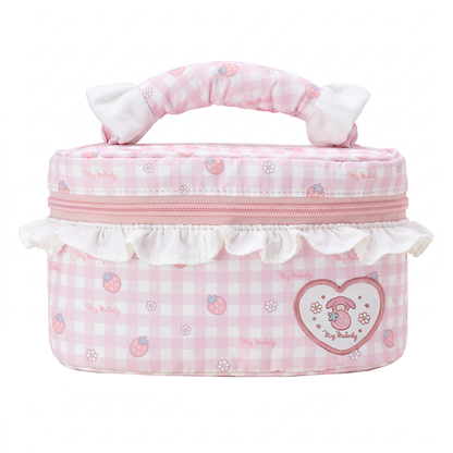 Vanwalk Sanrio Series Cute Gingham Cosmetic Pouch Bow Makeup Bag VS109