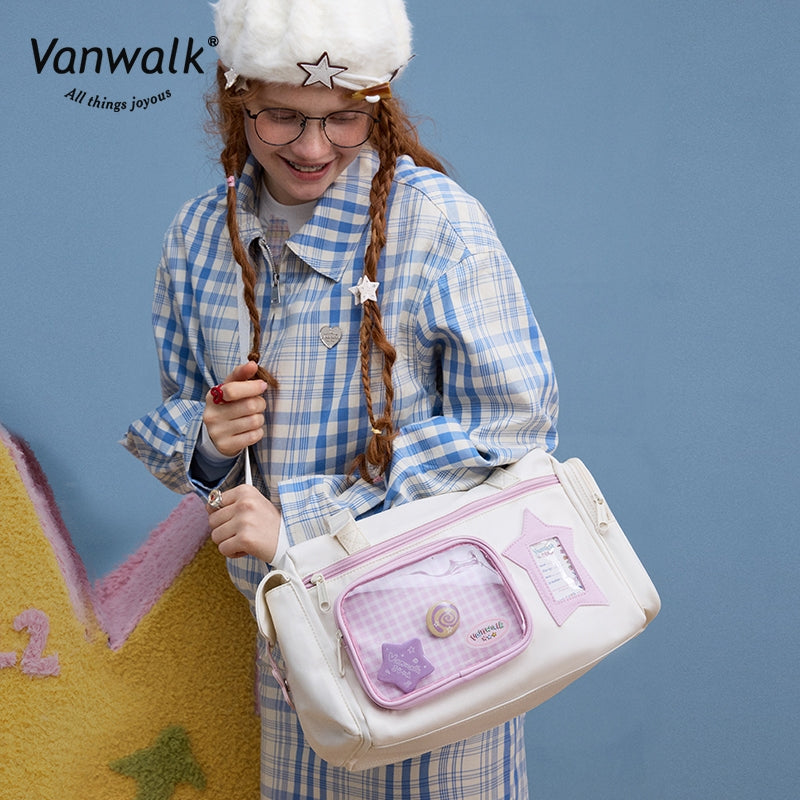 Vanwalk  Water-Resistant Multi-Pockets Lucky Star  Crossbody Bag V2887