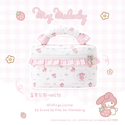Vanwalk Sanrio Series Cute Gingham Cosmetic Pouch Bow Makeup Bag VS109